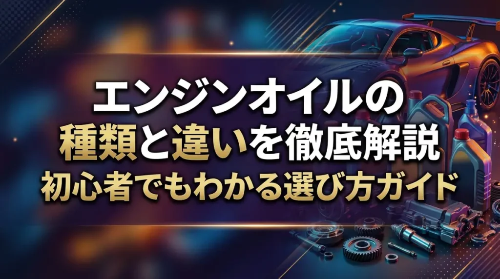 エンジンオイルの種類と違いを徹底解説｜初心者でもわかる選び方ガイド