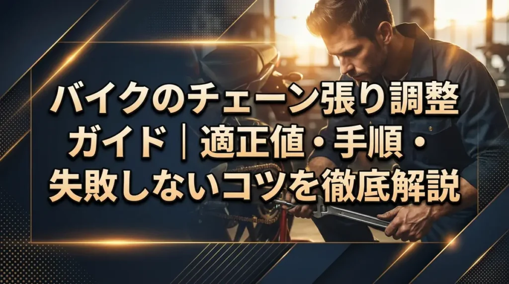 バイクのチェーン張り調整ガイド｜適正値・手順・失敗しないコツを徹底解説
