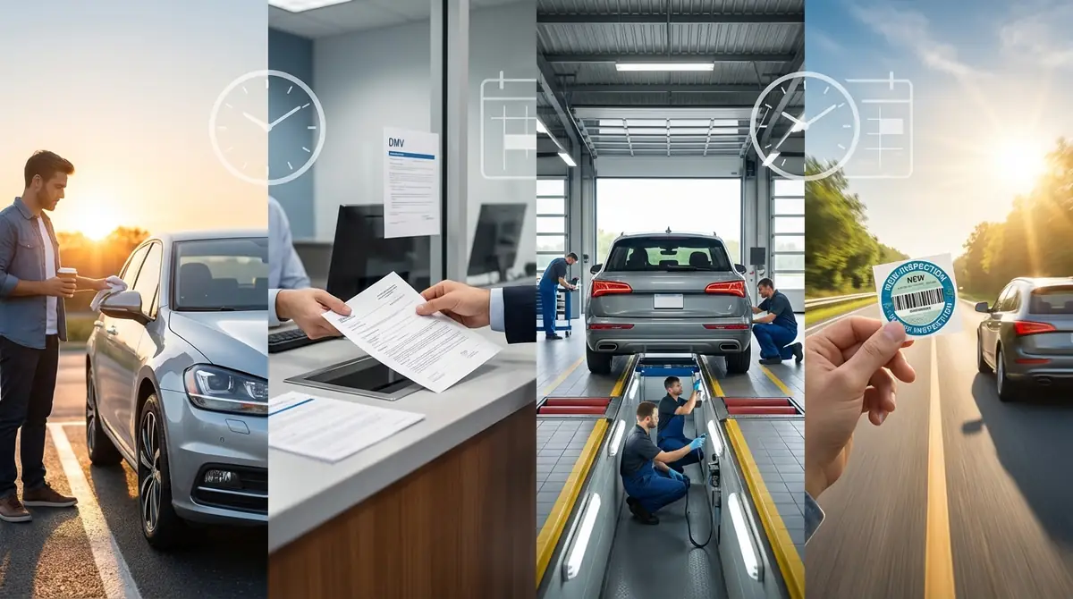 ユーザー車検当日のタイムスケジュール例