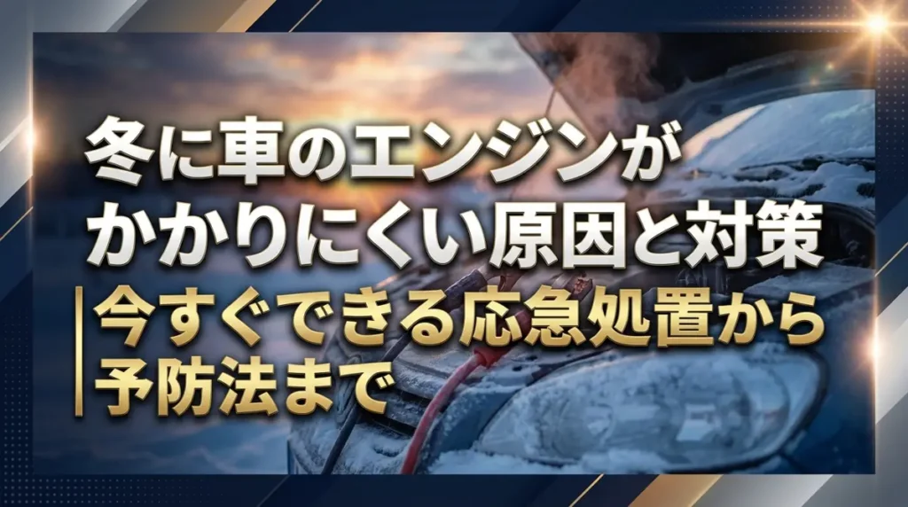 冬に車のエンジンがかかりにくい原因と対策｜今すぐできる応急処置から予防法まで