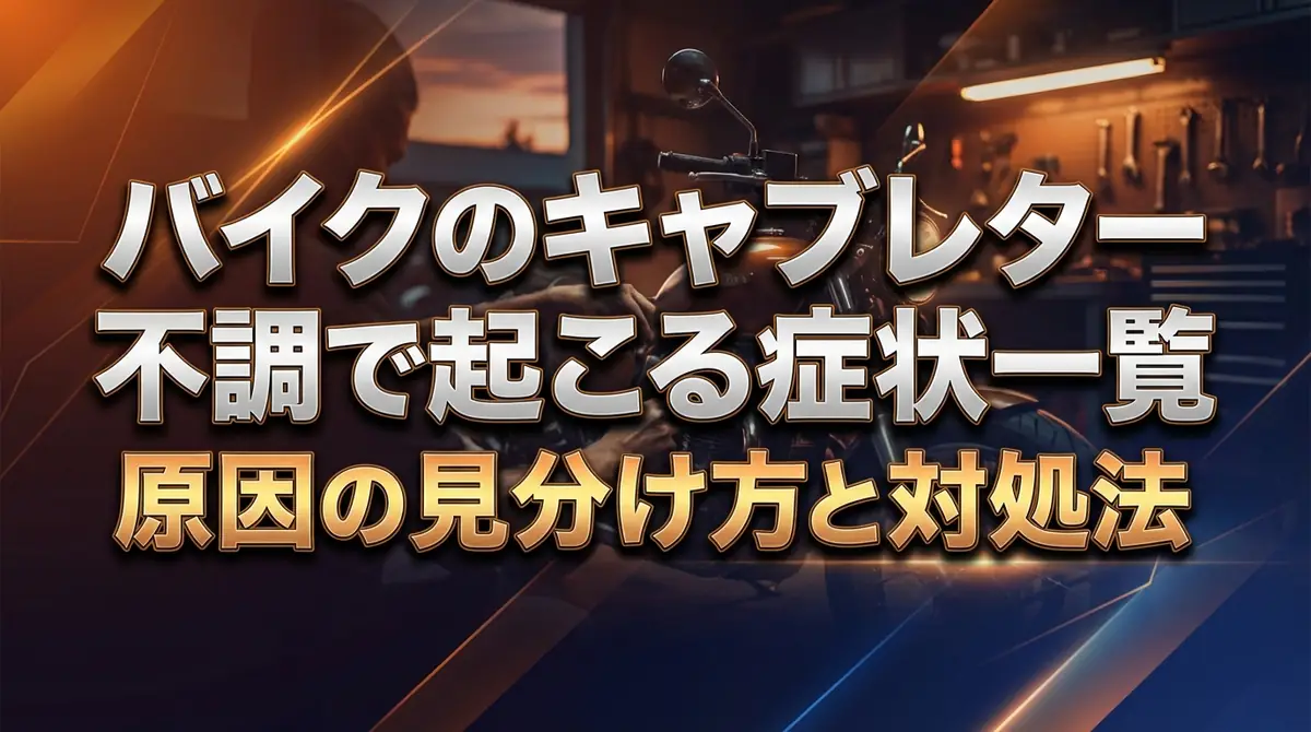 バイクのキャブレター不調で起こる症状一覧｜原因の見分け方と対処法